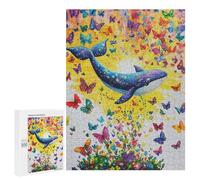 500 PCS Puzzles for Adults Whale And Butterfly Fantasy-2 Jigsaw Puzzles for Adults Improve Memory Help The Brain Exercise Gifts for Friends And Family 500 PCS