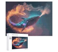 500 PCS Puzzles for Adults Whale Breathing Fire in Space Jigsaws for Adults Relaxing Games Presents for Women Unique Gifts for Birthday And Christmas 500 PCS