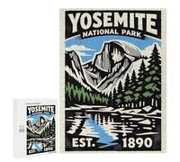 500 PCS Puzzles for Adults Yosemite National Park Vintage Poster Puzzle For Teenagerss Hand Speed Race Train Your Brain And Hands Addictive Toys to Cultivate Patience 500 PCS