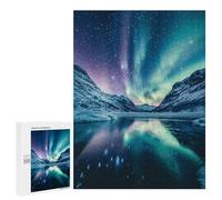 500 PCS Puzzles for Teenagers Aurora Borealis Reflection-16 Jigsaw Puzzles for Teenagers Staycation Kill Time Help The Brain Exercise Family Fun & Game Night 500 PCS