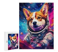 500 PCS Puzzles for Teenagers Corgi Astronaut in Space -12 Jigsaw Puzzles for Teenagers Staycation Kill Time Help The Brain Exercise Family Fun & Game Night 500 PCS