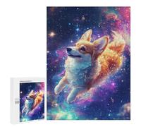 500 PCS Puzzles for Teenagers Cosmic Corgi Adventure-11 Jigsaw Puzzles for Teenagers Staycation Kill Time Help The Brain Exercise Family Fun & Game Night 500 PCS
