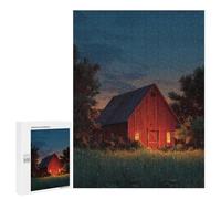 500 PCS Puzzles for Teenagers Cozy Barn Under Starry Sky Jigsaw Puzzles for Teenagers Staycation Kill Time Help The Brain Exercise Family Fun & Game Night 500 PCS