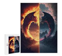 500 PCS Puzzles for Teenagers Dragon's Gate Fire Vs Ice Jigsaw Puzzles for Teenagers Staycation Kill Time Help The Brain Exercise Family Fun & Game Night 500 PCS