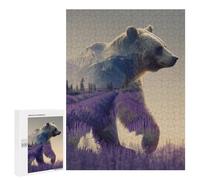 500 PCS Puzzles for Teenagers Lavender Field with Bear Jigsaw Puzzles for Teenagers Staycation Kill Time Help The Brain Exercise Family Fun & Game Night 500 PCS