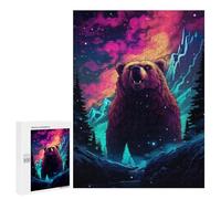 500 PCS Puzzles for Teenagers Magical Forest Bear Artwork Jigsaw Puzzles for Teenagers Staycation Kill Time Help The Brain Exercise Family Fun & Game Night 500 PCS