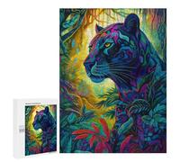 500 PCS Puzzles for Teenagers Rainbow Jaguar in Amazon Rainforest Jigsaw Puzzles for Teenagers Staycation Kill Time Help The Brain Exercise Family Fun & Game Night 500 PCS