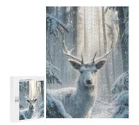 500 PCS Puzzles for Teenagers Winter Wonderland Deer Jigsaw Puzzles for Teenagers Staycation Kill Time Help The Brain Exercise Family Fun & Game Night 500 PCS