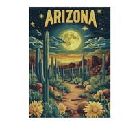 500 PCS Puzzles for Teenagerss Arizona Desert Landscape with Cacti Adult Puzzles Brain Teaser Game Stress Reliever Deal As Gifts for The Whole Family 500 PCS