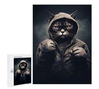 500 PCS Puzzles for Teenagerss Cat Boxer Portrait Puzzle for Adults Fun Games Staycation Kill Time Help The Brain Exercise 500 PCS