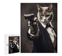 500 PCS Puzzles for Teenagerss Cat Secret Agent Puzzle for Adults Fun Games Staycation Kill Time Help The Brain Exercise 500 PCS