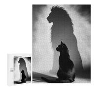 `500 PCS Puzzles for Teenagerss Cat with Lion Shadow Puzzles for Adults Family Games Difficult Challenge Help The Brain Exercise 500 PCS