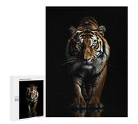 500 PCS Puzzles for Teenagerss Dark Gold Tiger Animal Puzzle for Adults Fun Games Staycation Kill Time Help The Brain Exercise 500 PCS