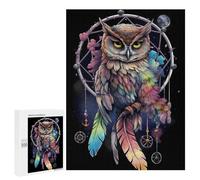 `500 PCS Puzzles for Teenagerss Dreamcatcher Mandala Owl Puzzles for Adults Family Games Difficult Challenge Help The Brain Exercise 500 PCS