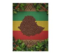 500 PCS Puzzles for Teenagerss Ethiopia Coffee Beans Map Adult Jigsaw Brain Teaser Game Presents for Women for Birthday, Chrismas 500 PCS