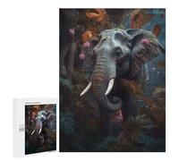 500 PCS Puzzles for Teenagerss Floral Magical Elephant Puzzle for Adults Fun Games Staycation Kill Time Help The Brain Exercise 500 PCS