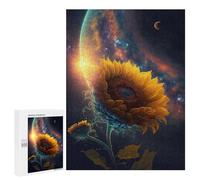 500 PCS Puzzles for Teenagerss Galactic Sunflower -2 Puzzle for Adults Fun Games Staycation Kill Time Help The Brain Exercise 500 PCS