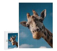 `500 PCS Puzzles for Teenagerss Giraffe Portrait Against A Blue Sky Puzzles for Adults Family Games Difficult Challenge Help The Brain Exercise 500 PCS