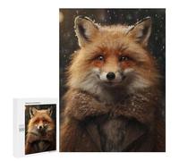 500 PCS Puzzles for Teenagerss Happy Winter Smiling Fox Puzzle for Adults Fun Games Staycation Kill Time Help The Brain Exercise 500 PCS