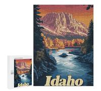 `500 PCS Puzzles for Teenagerss Idaho Mountain River Puzzles for Adults Family Games Difficult Challenge Help The Brain Exercise 500 PCS