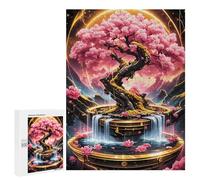 500 PCS Puzzles for Teenagerss Kintsugi Cherry Blossom Puzzle for Adults Fun Games Staycation Kill Time Help The Brain Exercise 500 PCS