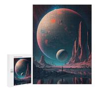 500 PCS Puzzles for Teenagerss Mars Landscape with Astronaut Puzzle for Adults Fun Games Staycation Kill Time Help The Brain Exercise 500 PCS