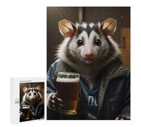 500 PCS Puzzles for Teenagerss Opossum Drinking Funny Puzzle for Adults Fun Games Staycation Kill Time Help The Brain Exercise 500 PCS