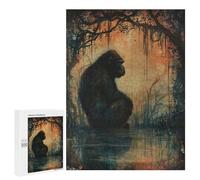 `500 PCS Puzzles for Teenagerss Pensive Gorilla Puzzles for Adults Family Games Difficult Challenge Help The Brain Exercise 500 PCS