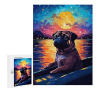 500 PCS Puzzles for Teenagerss Pug Boat Synth Pixel Art Puzzle for Adults Fun Games Staycation Kill Time Help The Brain Exercise 500 PCS