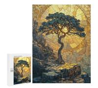 500 PCS Puzzles for Teenagerss Stone Mosaic Golden Tree Puzzle for Adults Fun Games Staycation Kill Time Help The Brain Exercise 500 PCS