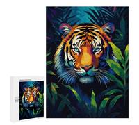 500 PCS Puzzles for Teenagerss Tiger Jungle Pixel Art Puzzle for Adults Fun Games Staycation Kill Time Help The Brain Exercise 500 PCS