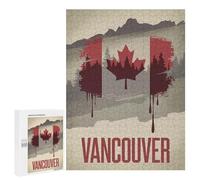 `500 PCS Puzzles for Teenagerss Vancouver Canada Flag Puzzles for Adults Family Games Difficult Challenge Help The Brain Exercise 500 PCS