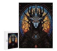 500 PCS Puzzles for Teenagerss Warlock Stained Glass Puzzle for Adults Fun Games Staycation Kill Time Help The Brain Exercise 500 PCS