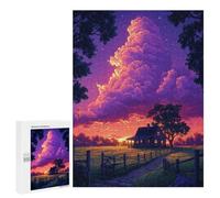 500 PCS Puzzles Für Teenager Rustic Cabin Under Starry Sky Puzzles Für Erwachsene Analyse Und Logik Jedes Teil Ist Einzigartig - Denkspiele Für Die Ganze Familie 500 PCS