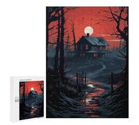 500 PCS Puzzles Haunting Sunset Cabin Scene Puzzles Für Erwachsene Fördern Das Gedächtnis, Lehrreiche Herausforderung, Spielzeug, Lernspiele 500 PCS