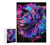 500 PCS Puzzles Lion Astronaut Helmet Art Print-1 Puzzles Für Erwachsene Fördern Das Gedächtnis, Lehrreiche Herausforderung, Spielzeug, Lernspiele 500 PCS