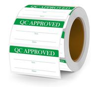 500 PCS QC Approved Labels 2x1 Inch Fluorescent Green Permanent Adhesive Stickers - Writeable for Warehouse Inventory, Shipping & Quality Control Organization