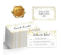 500 PCS Raffle Tickets, Enter to Luck Entry Form Cards with Space for Name, Email Address, Phone Number, Contest Cards for Raffles, Ballot Box, 50/50, Auction (3.5” x 2”)
