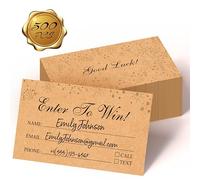 500 PCS Raffle Tickets, Enter to Luck Entry Form Cards with Space for Name, Email Address, Phone Number for Contest, Raffles, Ballot Box, 50/50, Auction (3.5” x 2”, Kraft Style)