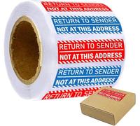 500 Pcs Return to Sender Not at This Address Stickers 1x3 Inch - Self Adhesive Transport Cargo Sticker Address Reminder Label for Small Business Envelop Box Cartons Shipping Stickers
