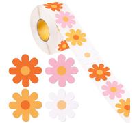500 PCS/Roll 3.8cm Daisy Stickers, Cute Labels Gift Tags for Christmas, Thanks Giving, Greeting Cards, Scrapbooking, Envelopes - Flower Sealing and Decoration Present