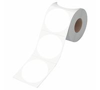 500 PCS Round White Color Coding Circle Dots Inventory Stickers Labels with Perforation Line in Roll (3" in Diameter)