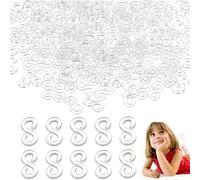 500 Pcs S Clips Loom Bands Clips Rubber Band Kit Plastic Connectors, Clear Loom Bands S Clips for Connecting Loom Band Bracelets Jewellery Accessories