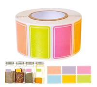500 Pcs Self-Adhesive Coloured Labels - Waterproof Coated Paper Sticker Roll, Writable Organizations for Folders Boxes Jars Containers | Hard Adhesive Labels