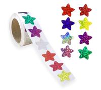 500 Pcs Self-Adhesive Shiny Star Stickers for Reward Chart Waterproof Holographic Colorful Sparkly Sticker in 8 Colors - Children's Reward Stickers for Crafts & Activities (2.5cm)