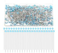 500 Pcs Sewing Pins, 1.75inch Dressmaking Straight Fabric Pins, Glass Head Quilting Pin, Long Blue Stainless Steel Dressmaker for Sewing Crafts Jewelry Making, Wedding Bouquets, Jewelry DIY Decoration