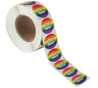 500 Pcs She/Her Pronoun Pride Paper Stickers Rainbow Stickers LGBT Paper Labels 500PCS Labels on a Roll, 2.5cm/1" LGBT Pride Paper Sticker (She/Her)