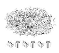 500 Pcs Silver Crimp Beads, Copper Crimp Beads for Jewelry Making, Silver Crimps Tubes to Secure The Ends of Jewelry Strings, Silvers Crimps Tubes for DIY Jewelries Earrings Necklaces Bracelets (2mm)
