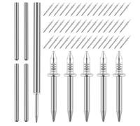 500 Pcs Skirting Board Nails, Double-Head Skirting Thread Seamless Nails, Double Headed No Trace Nails, Invisible Security Screws Skirting Line Nails for Wood Furniture Nails, with 5 Sleeve Tool