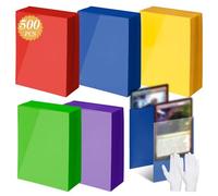 500 PCS Soft Trading Card Sleeves, 66x91mm Standard Size Card Sleeves Ultra-Clear Card Protector Sleeves Colorful Penny Sleeves for MTG, Sports Cards, Game Cards (5 Colors)
